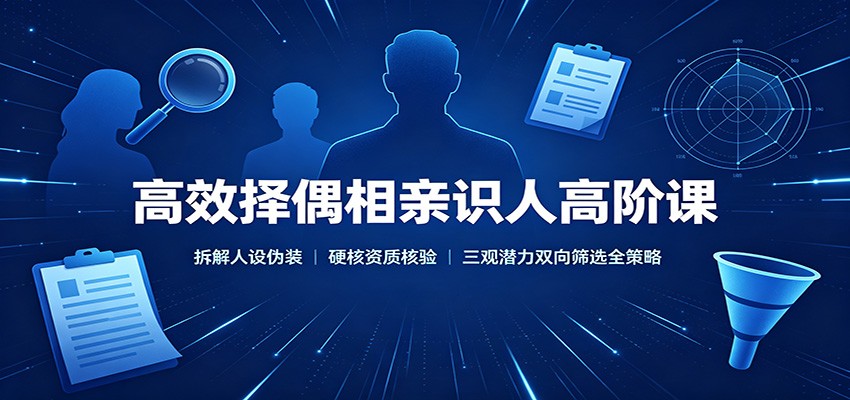 高效择偶相亲识人高阶课：拆解人设伪装，硬核资质核验，三观潜力双向筛选全策略-星空网络
