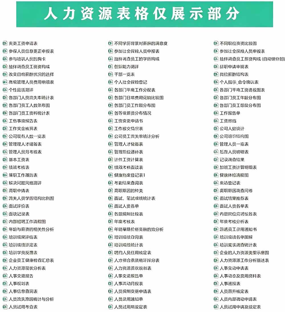 （19530期）自费购买素材合集！超全Excel常用模版系列，分类清晰，共9000+套excel模型合集+个人简历素材