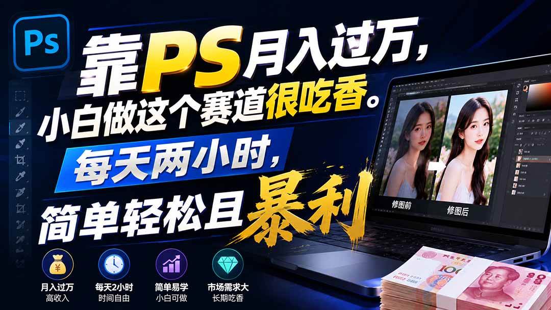 （19916期）靠PS月入过万，小白做这个赛道很吃香。每天两小时，简单轻松且暴利-星空网络