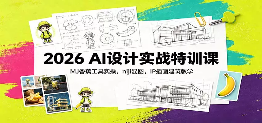 2026 AI设计实战特训课：MJ香蕉工具实操，niji混图，IP插画建筑教学-星空网络