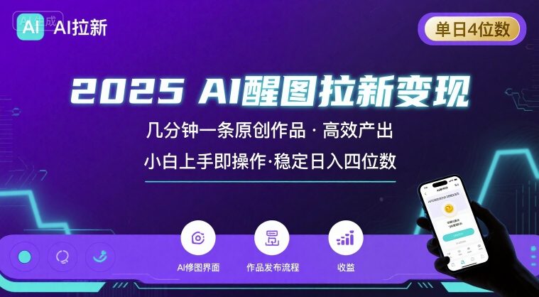 2025最强AI醒图拉新，几分钟一条原创作品，单日收入4位数，小白也能上手操作-星空网络