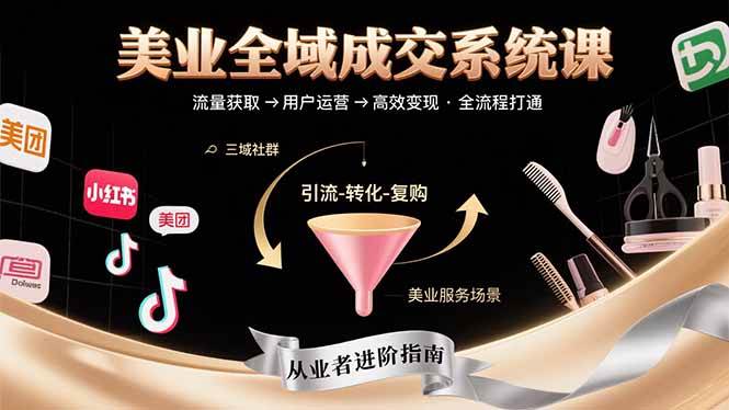 （15650期）美业全域成交系统课程：帮助美业从业者打通从流量获取到高效变现全流程-星空网络