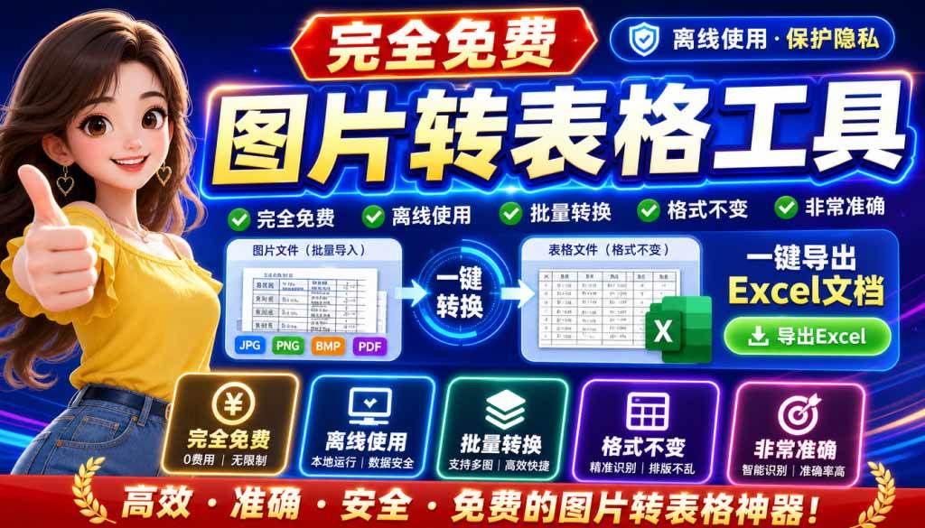 （19972期）图片表格识别提取工具，支持一键从图片中智能提取表格并导出Excel文件，可离线免网运行，FastTableOCR-星空网络