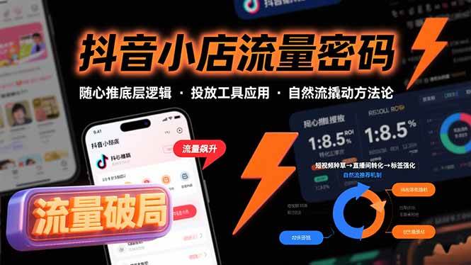 （15680期）抖音小店流量密码，随心推底层逻辑，投放工具应用，自然流撬动核心方法论-星空网络