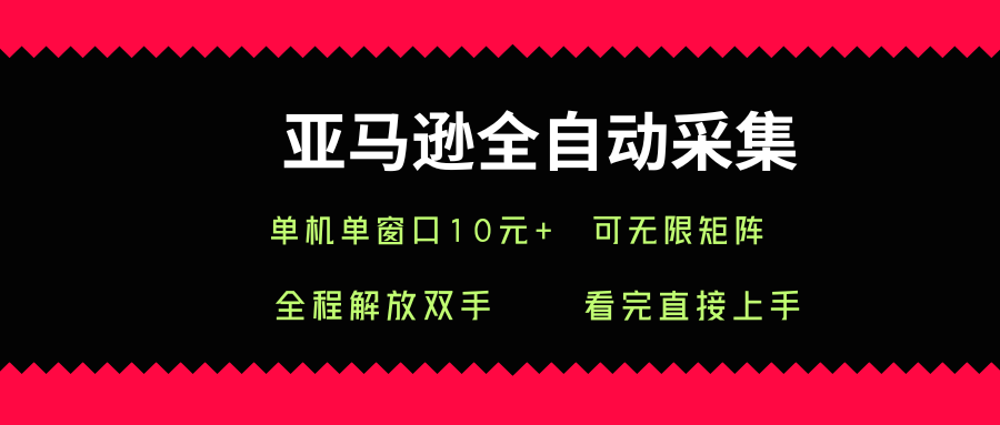 亚马逊全自动采集，单机单窗口一天10+，可无限矩阵去做【揭秘】-星空网络