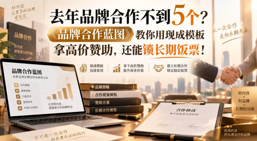去年品牌合作不到5个？《品牌合作蓝图》教你用现成模板拿高价赞助，还能锁长期饭票！【原创双语字幕】-星空网络