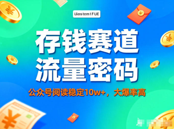 公众号做存钱赛道,流量大爆率高,阅读稳定10w+ 公众号做存钱赛道,流量大爆率高,阅读稳定10w+