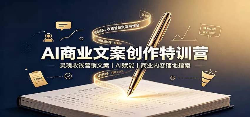 AI商业文案创作特训营：灵魂收钱营销文案，AI赋能，商业内容落地指南-星空网络
