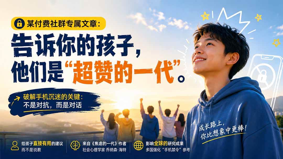 （20222期）某付费社群专属文章：告诉你的孩子，他们是“超赞的一代”。-星空网络
