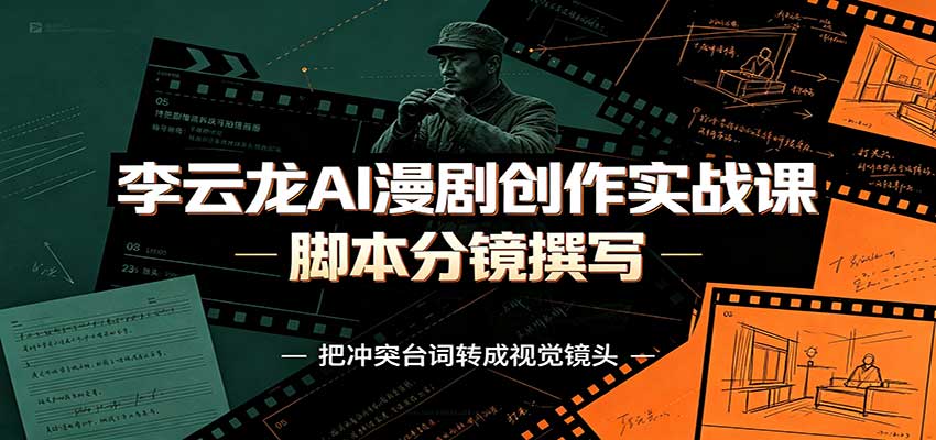李云龙AI漫剧创作实战课：角色人设还原，脚本分镜撰写，AI漫剧成片完整制作教学-星空网络