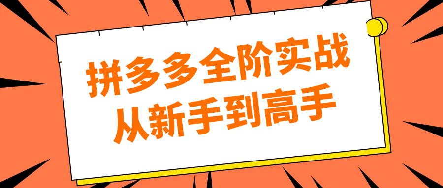 拼多多全阶实战从新手到高手-星空网络