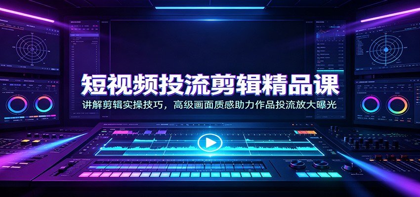 短视频投流剪辑精品课：讲解剪辑实操技巧，高级画面质感助力作品投流放大曝光-星空网络