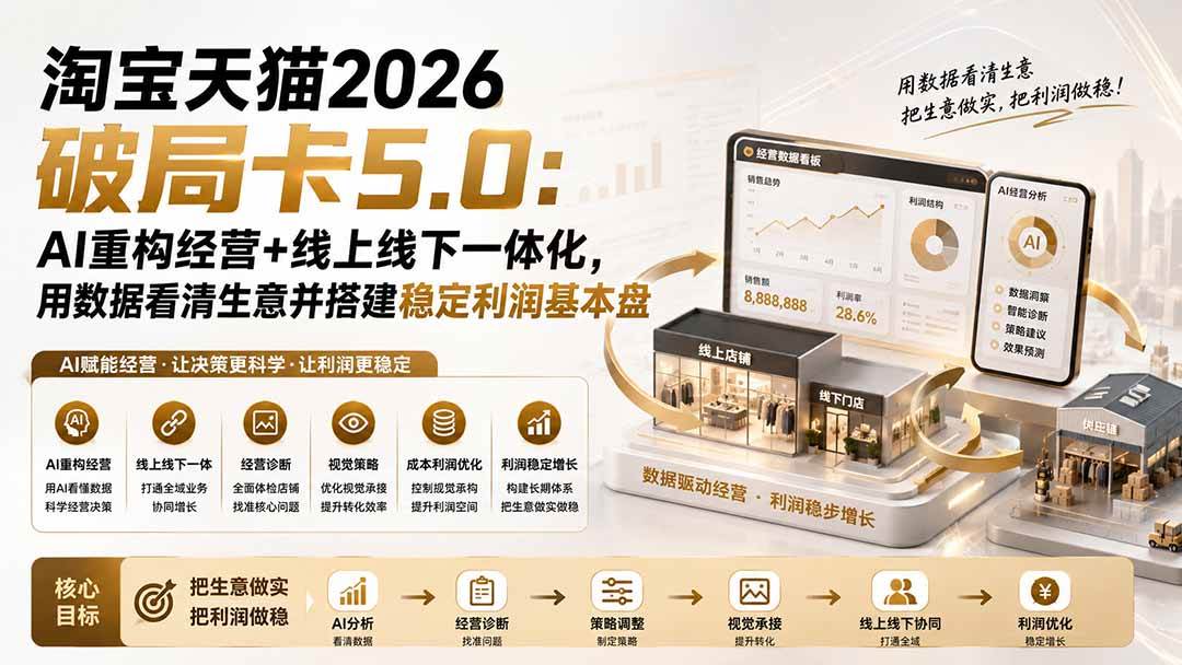 （20026期）淘宝天猫2026破局卡5.0：AI重构经营+线上线下一体化，用数据看清生意并搭建稳定利润基本盘（修复）-星空网络