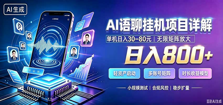 AI语聊挂机，日入800+，适用个人副业，工作室矩阵操作-星空网络