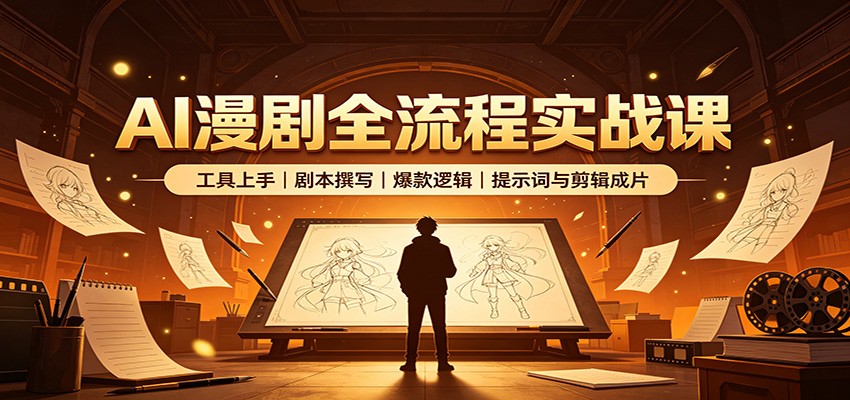 AI漫剧全流程实战课：工具上手、剧本撰写、爆款逻辑、提示词与剪辑成片-星空网络