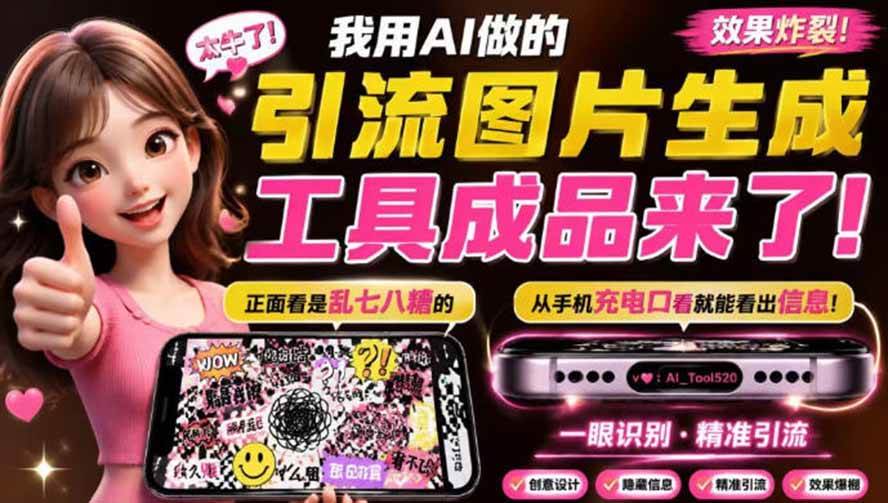 （20182期）自媒体引流工具来了，把你的微信藏到图片中，正面看是乱七八糟的乱码，手机平躺从充电口看就能看出实际内容-星空网络