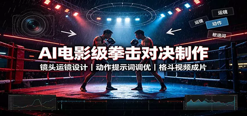 AI电影级拳击对决制作：镜头运镜设计，动作提示词调优，格斗视频成片-星空网络
