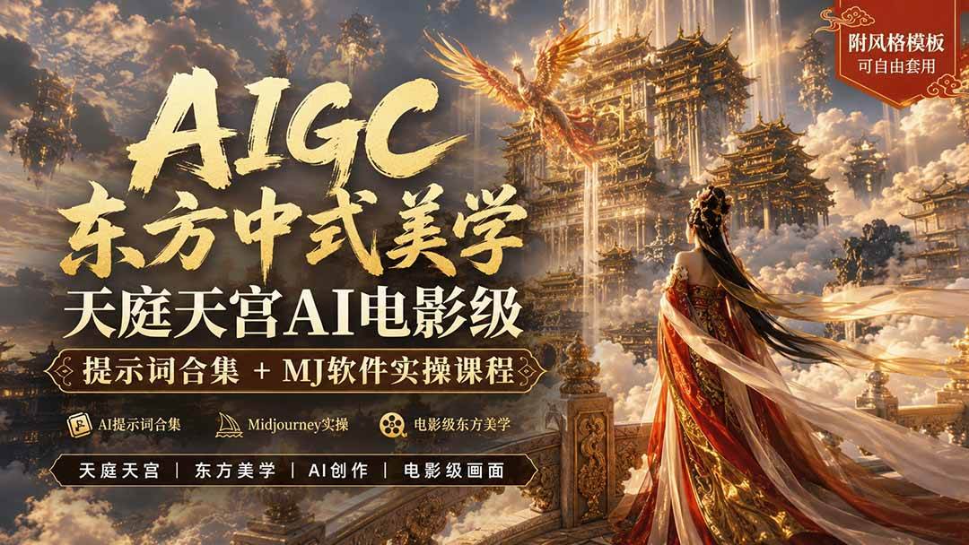 （19998期）AIGC东方中式美学天庭天宫AI电影级提示词合集+MJ软件实操课程-星空网络