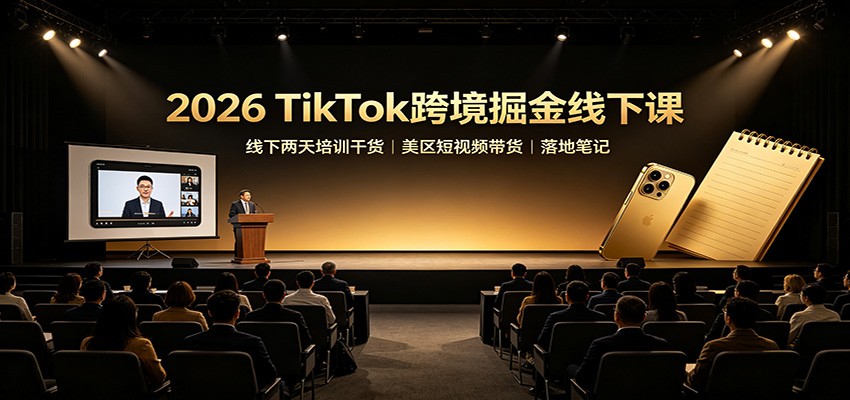 2026 TikTok跨境掘金线下课：线下两天培训干货，美区短视频带货落地笔记-星空网络