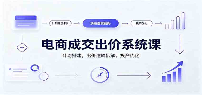 电商成交出价系统课：计划搭建，出价逻辑拆解，投产优化-星空网络