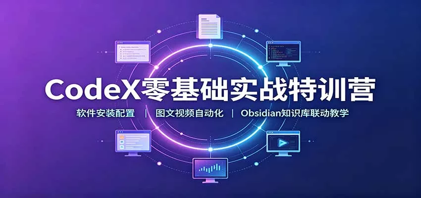 CodeX零基础实战特训营：软件安装配置，图文视频自动化，Obsidian知识库联动教学-星空网络