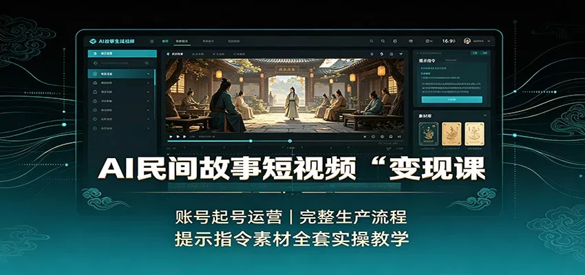 AI民间故事短视频变现课：账号起号运营，完整生产流程，提示指令素材全套实操教学-星空网络