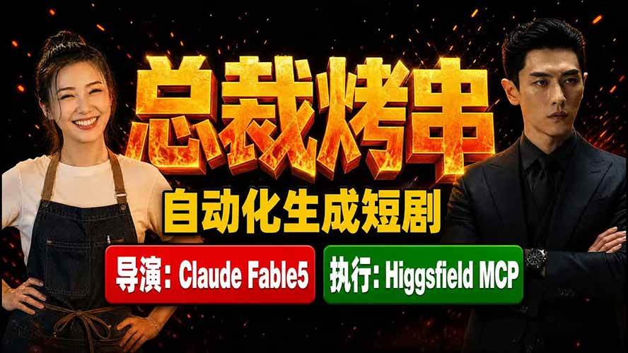 （19541期）《总裁烤串》真人短剧全自动诞生！Claude Fable5 当导演，Higgsfield MCP 执行！-星空网络