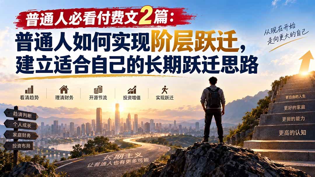 （20262期）普通人必看付费文2篇：普通人如何实现阶层跃迁，建立适合自己的长期跃迁思路-星空网络