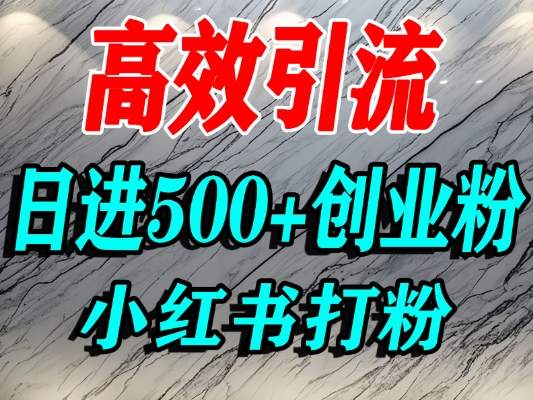 怎么打创业粉?小红书预算3000项目推荐引流精准创业粉,单人操作日引500+精准创业粉