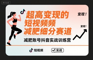 超高变现的短视频减肥细分赛道，减肥账号抖音实战训练营-星空网络