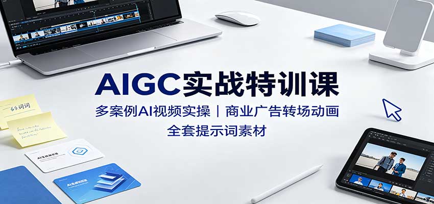 AIGC实战特训课：多案例AI视频实操，商业广告转场动画，全套提示词素材-星空网络