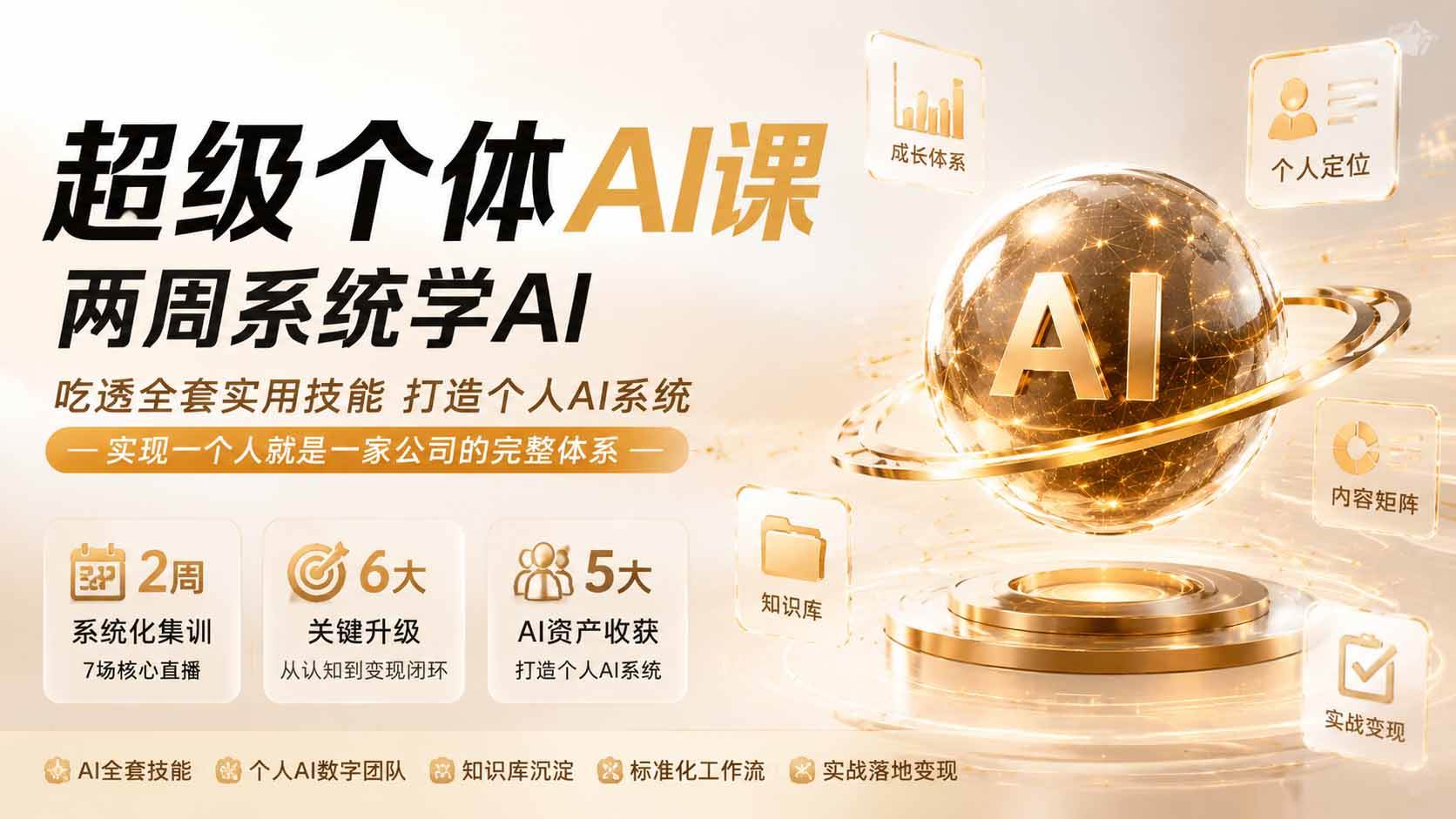 （20034期）超级个体AI课 两周系统学AI；吃透全套实用技能打造个人AI系统，实现一个人就是一家公司的完整体系(更新0823)-星空网络