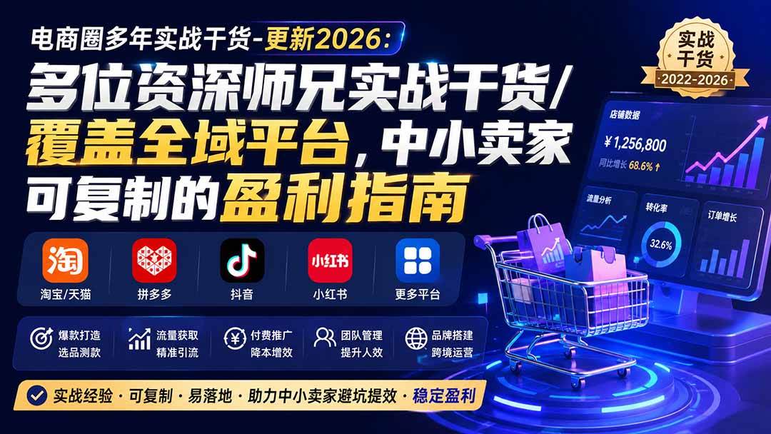 （20159期）电商圈多年实战干货-更新2026：多位资深师兄实战干货/覆盖全域平台，中小卖家可复制的盈利指南-星空网络