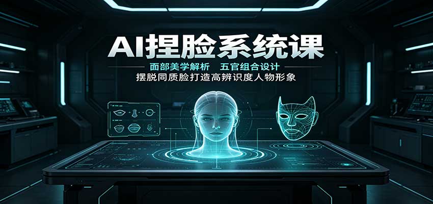 AI捏脸系统课：面部美学解析，五官组合设计，摆脱同质脸打造高辨识度人物形象-星空网络