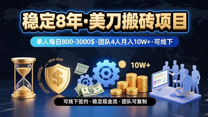 (15632期)稳定8年的美刀搬砖项目,单人每日收益800—3000.团队4人月入10W+.可线下-星空网络