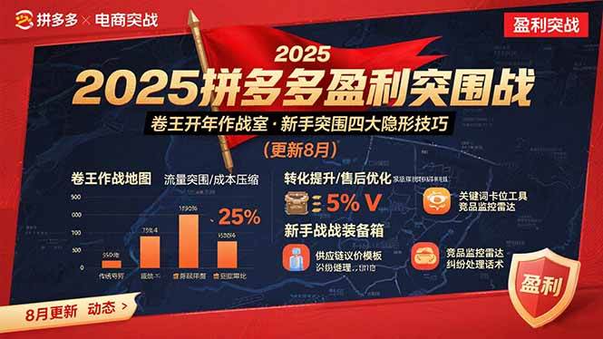 （15687期）2025拼多多盈利突围战：卷王开年作战室，新手突围四大隐形技巧(更新8月)-星空网络