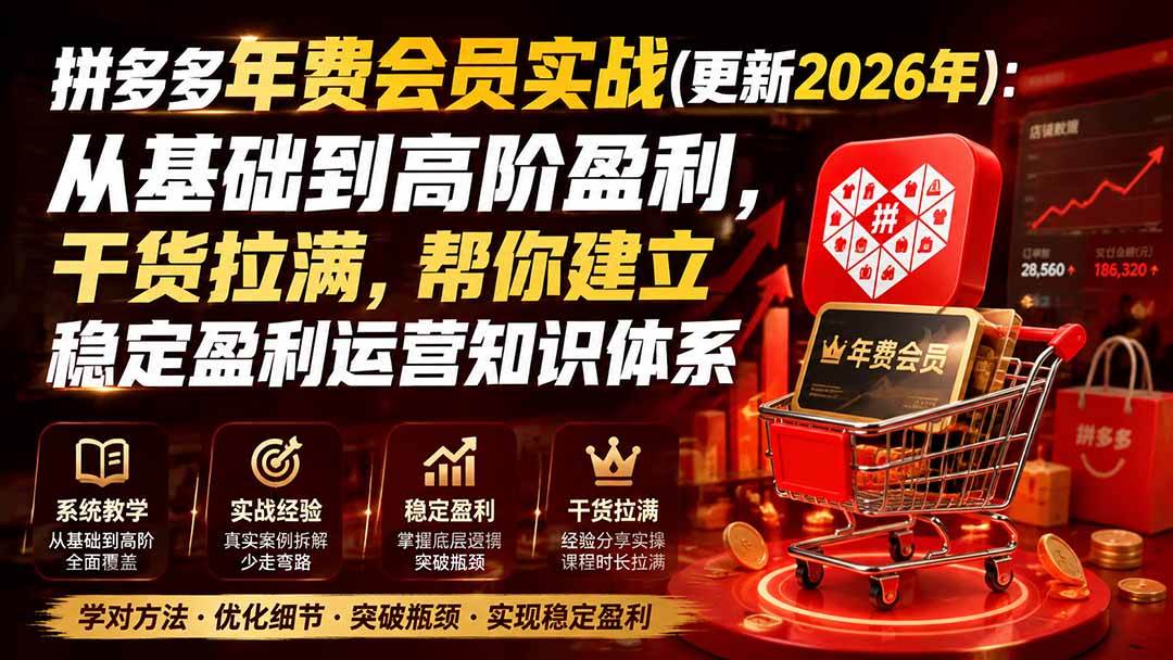 （20157期）拼多多年费会员实战(更新2026年)：从基础到高阶盈利，干货拉满，帮你建立稳定盈利运营知识体系-星空网络