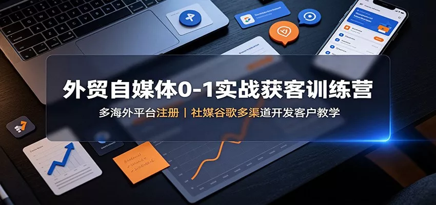 外贸自媒体0-1实战获客训练营：多海外平台注册，社媒谷歌多渠道开发客户教学-星空网络