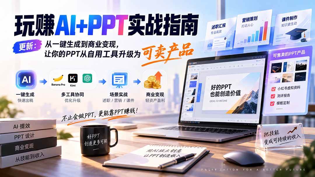 （20247期）玩赚AI+PPT实战指南-更新5月13：从一键生成到商业变现，让你的PPT从自用工具升级为可卖产品-星空网络