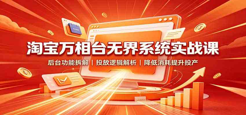 淘宝万相台无界系统实战课：后台功能拆解，投放逻辑解析，降低消耗提升投产-星空网络