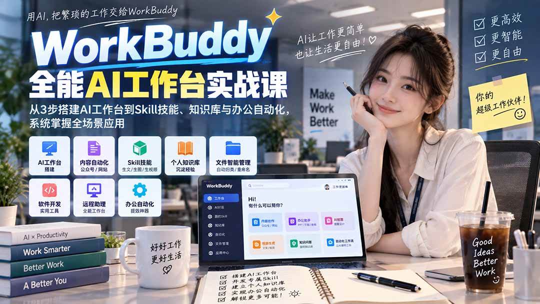 （20403期）WorkBuddy全能AI工作台实战课：从3步搭建AI工作台到Skill技能、知识库与办公自动化，系统掌握全场景应用-星空网络