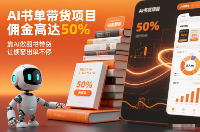 AI书单带货项目,佣金高达50%,靠AI做图书带货,让橱窗出单不停,轻松月入1W AI书单带货项目,佣金高达50%,靠AI做图书带货,让橱窗出单不停,轻松月入1W