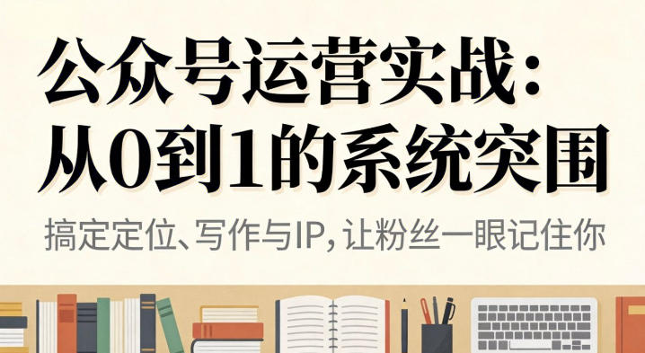 公众号运营实战,从定位到变现的全流程,从0到1的系统突围 公众号运营实战,从定位到变现的全流程,从0到1的系统突围