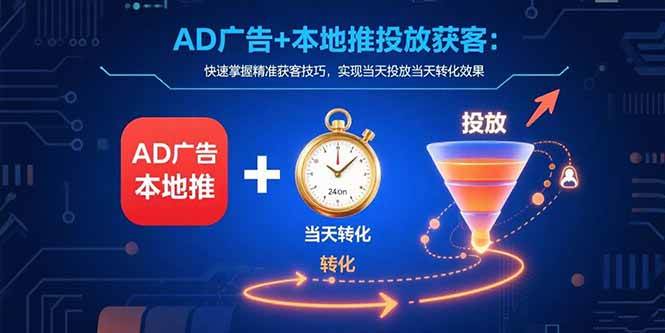 （15637期）AD广告+本地推投放获客：快速掌握精准获客技巧，实现当天投放当天转化效果-星空网络