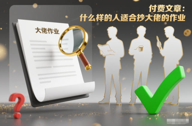付费文章:什么样的人适合抄大佬的作业? 付费文章:什么样的人适合抄大佬的作业?
