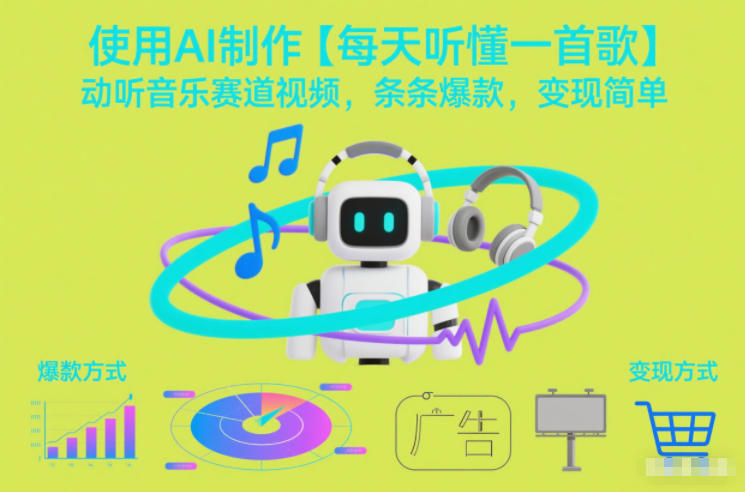 使用AI制作【每天听懂一首歌】动听音乐赛道视频,条条爆款,变现简单 使用AI制作【每天听懂一首歌】动听音乐赛道视频,条条爆款,变现简单