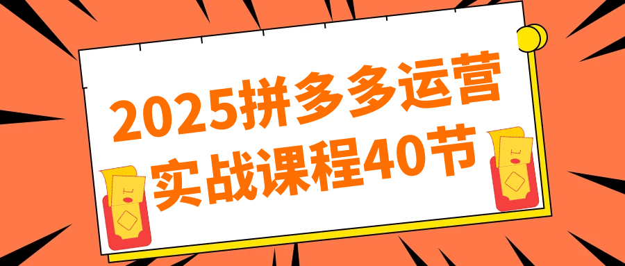 2025拼多多运营实战课程40节-星空网络