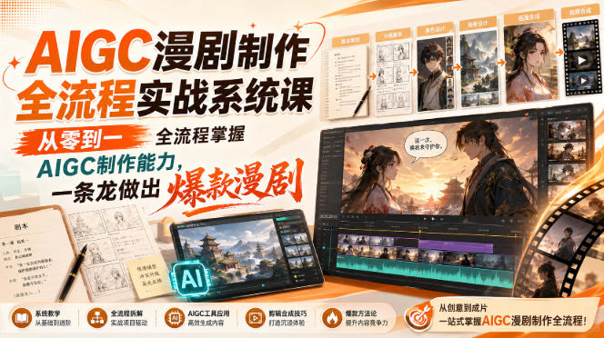 AIGC漫剧制作全流程实战系统课，从零到一全流程掌握AIGC制作能力，一条龙做出爆款漫剧-星空网络