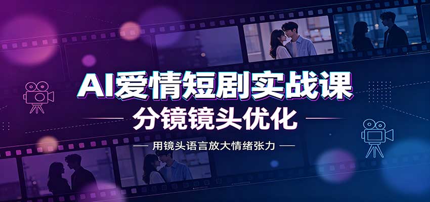 AI爱情短剧实战课：故事剧本创作，分镜镜头优化，智能体提示词-星空网络