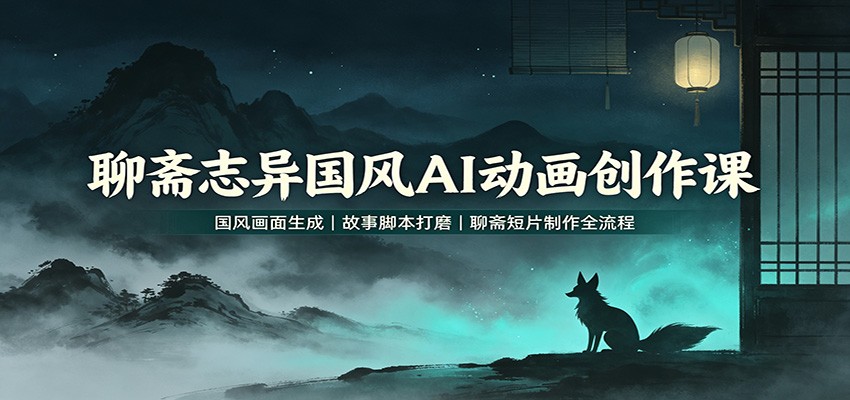 聊斋志异国风AI动画创作课：国风画面生成，故事脚本打磨，聊斋短片制作全流程-星空网络